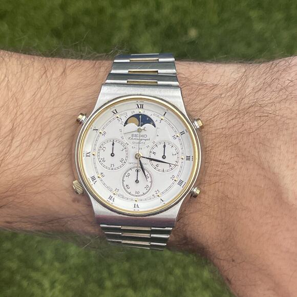 Vintage Seiko 7A48-7000 Watch Sports 100 Moonphase Original Bracelet Chronograph - Picture 13 of 13